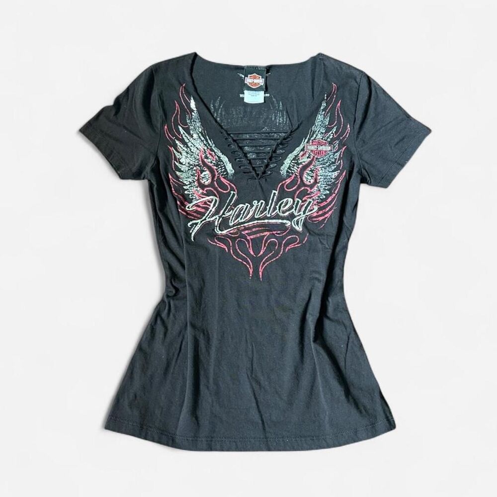 Harley Davidson insane vintage y2k ventura county choppers lace front shirt